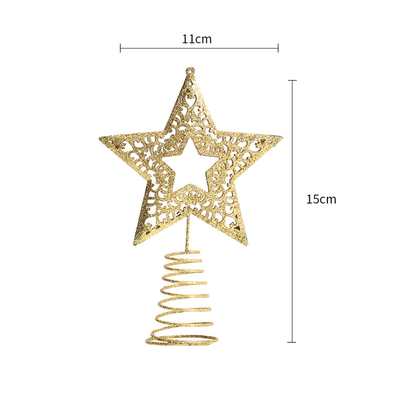 Lifeideas Golden Glitter Star Christmas Tree Topper for Home Decor