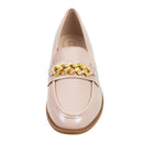 Casual Closed Toe Slip-on Chain Loafers with Low Heel