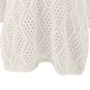 Solid Hollow Out Knitted Cover Up Top with Long Sleeves