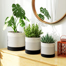 Outsunny Plant Pots Handwoven Cotton Set of 3 White