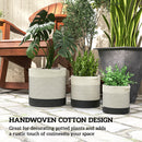 Outsunny Plant Pots Handwoven Cotton Set of 3 White