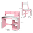 ZONEKIZ Kids Desk And Chair Set With Storage For 5-8 Years, Pink