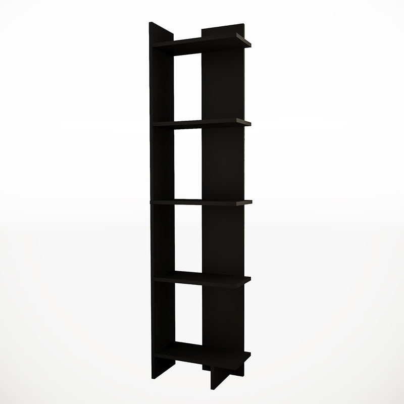 Livingandhome Industrial 5-Tier Corner Bookshelf Shelf Unit