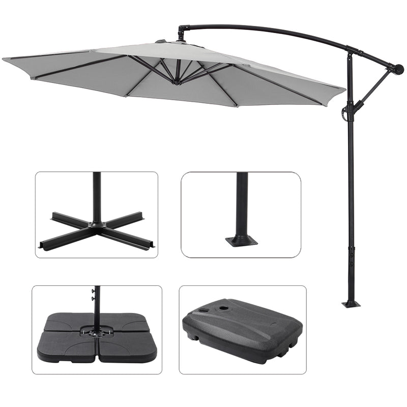Garden Sanctuary 3M Large Banana Cantilever Patio Parasol for Outdoor Sunshade and Rain