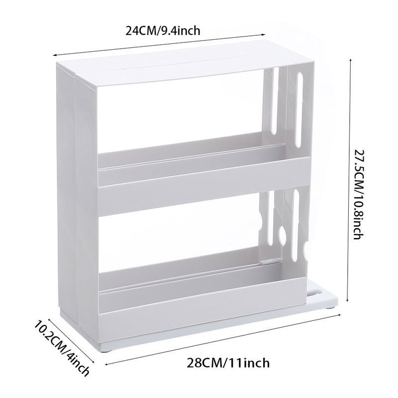 Livingandhome 2 Tiers Rotating Jars Spice Rack Kitchen Storage Holder Shelf Cabinet Organizer