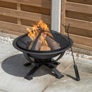 43cm Black Steel Outdoor Garden El Clasico Firepit with Fire Poker