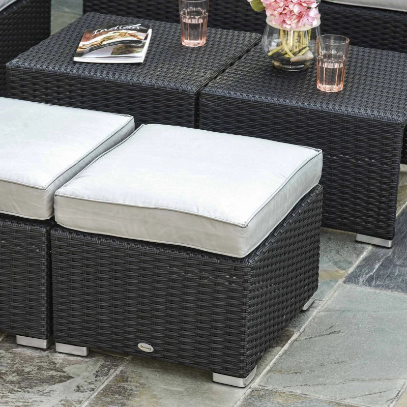 Outsunny  Rattan 8pc Sofa  set -  Black