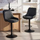 HOMCOM Bar Stools Set Of 2, Adjustable Bar Chairs 360 Degree Swivel Black
