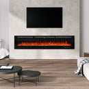 Recessed/Wall Mounted Electric Fireplace Adjustable Flame with Remote