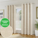 Enhanced Living Royale Cream Room Darkening Boucle Readymade Curtains (PAIR) - 66 x 54 inch (168x137cm)