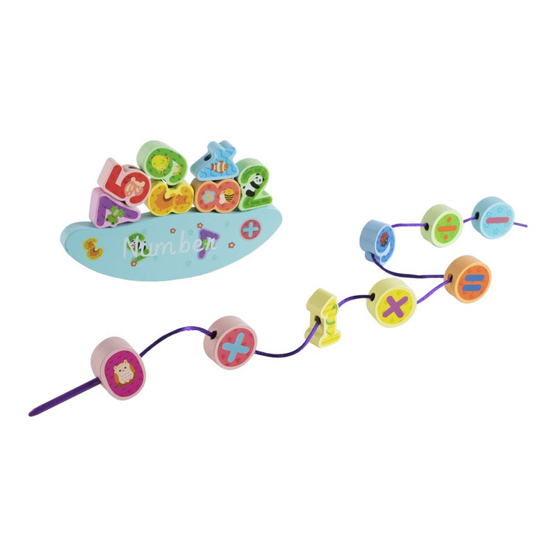 Kidkid Wooden Number Stacking and Balance Blocks for Toddlers