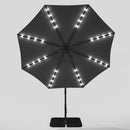 Garden Sanctuary Square Cantilever Parasol With Solar Light And HDPE Parasol Base