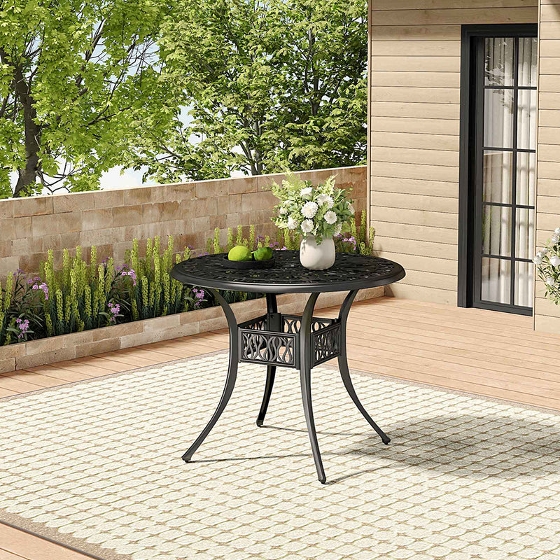 Livingandhome Vintage Round Cast Aluminum Garden Bistro Table