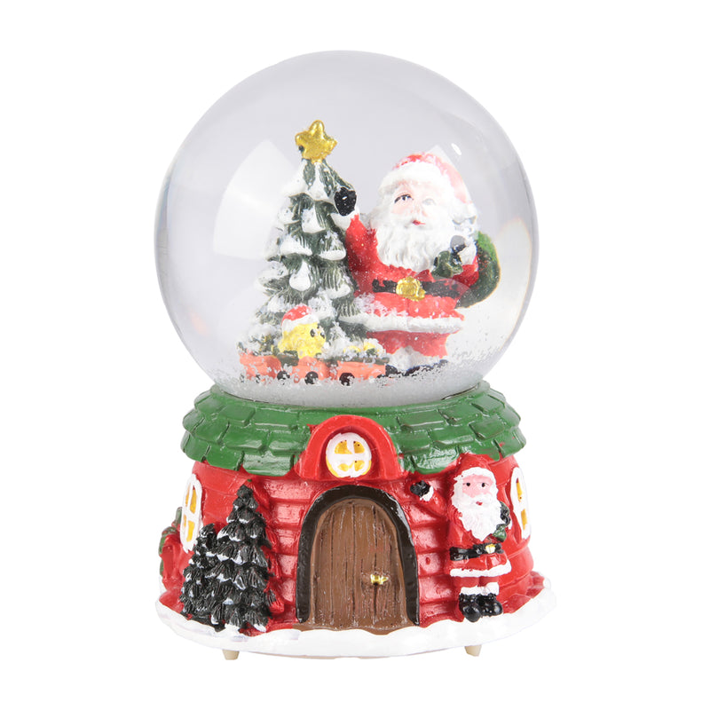 Lifeideas Santa Claus Snow Ball Gift Music Box Christmas Glass Ornament