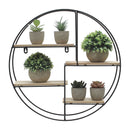 Livingandhome Modern Round Floating Decorative Wall Shelf