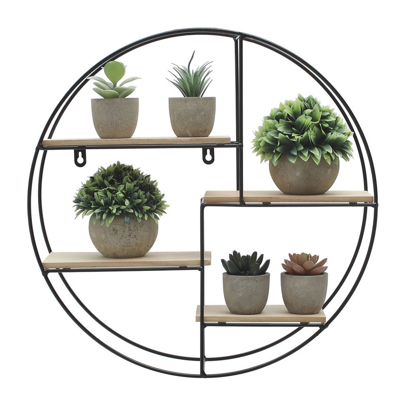 Livingandhome Modern Round Floating Decorative Wall Shelf