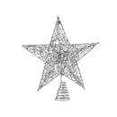 Livingandhome Decorative Star Sequins Christmas Tree Topper with LED Lights