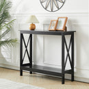Livingandhome 2-Tier Narrow Hallway Console Table