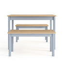 Livingandhome 3 Piece Modern Wood Dining Table and Benches Set