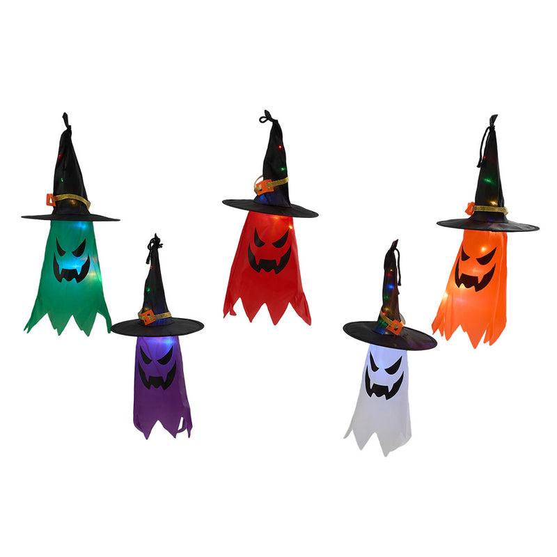 LED Ghost Witch Hat Set