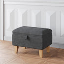 Livingandhome Linen Upholstered Storage Ottoman Stool