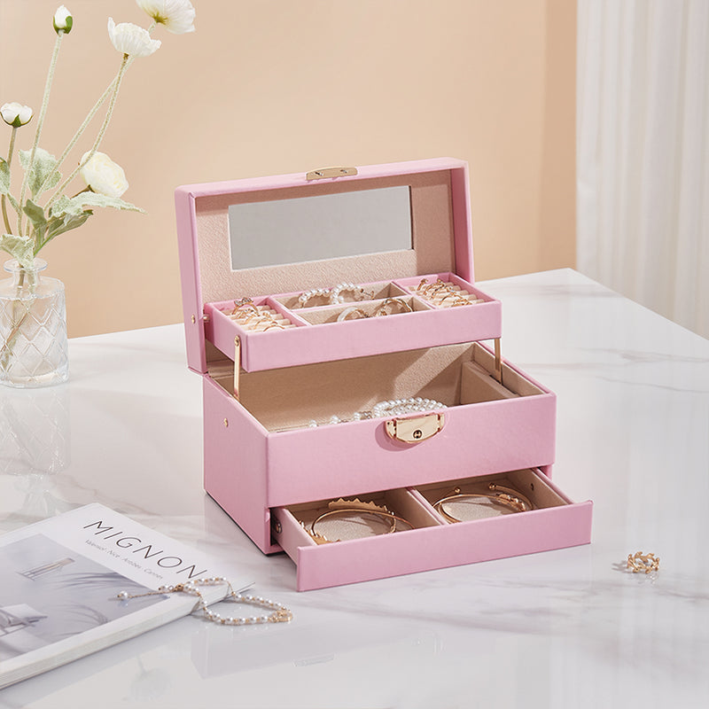 Sheonly Lockable Jewellery Storage Box with Drawer