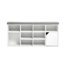 Livingandhome White Padded Shoe Storage Bench