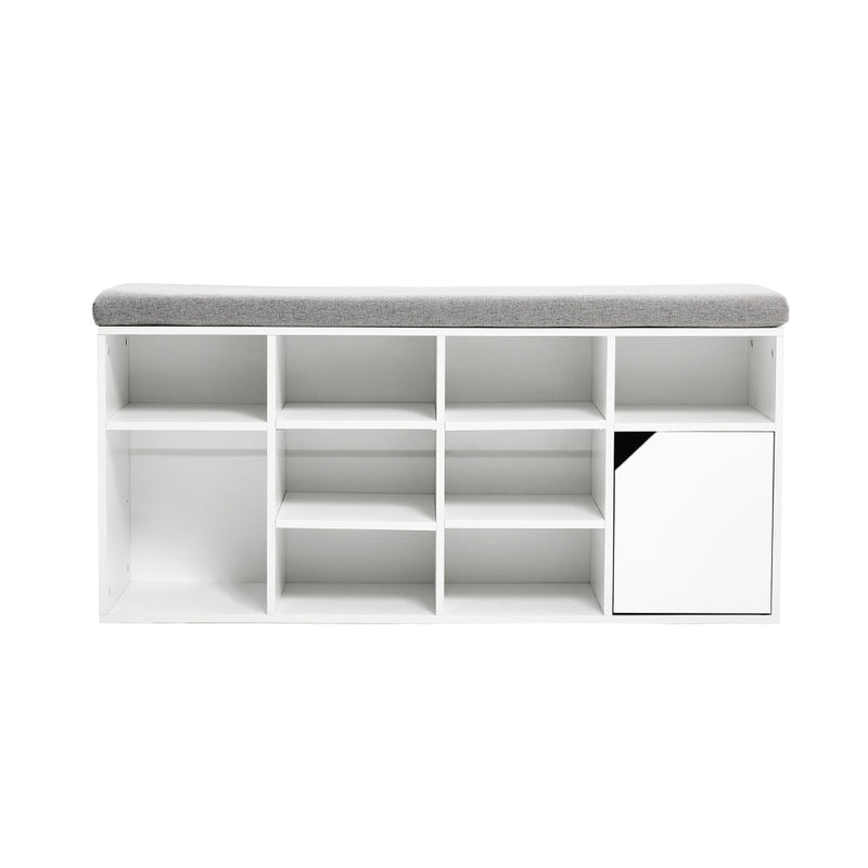 Livingandhome White Padded Shoe Storage Bench