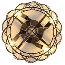 Cottonfy UK Black Cage Ceiling Fan Light