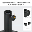 Outsunny 13 Kg Patio Umbrella Base Stand, Concrete Umbrella Holder, Black