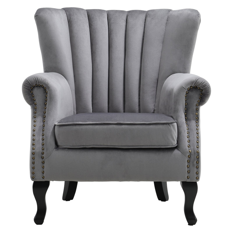 Livingandhome Upholstered Velvet Armchair