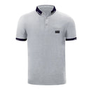 Turn Down Collar Short Sleeve Polo Shirt - Grey