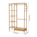 Lifeideas Wooden Clothes Rack with Hooks and Drawer