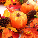 Large Autumn Wreath Door Decor with Assorted Maple Leaves