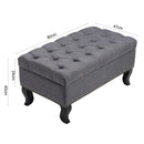 Livingandhome Rectangle Linen Ottoman Bench