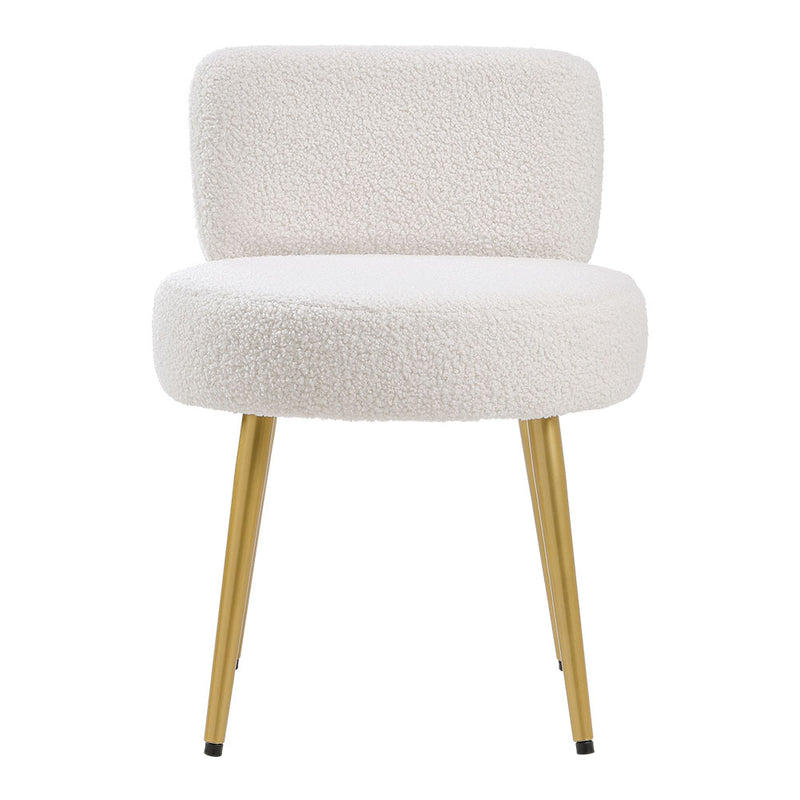 Livingandhome Cream Faux Fur Chair