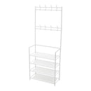 Lifeideas Entryway 4 Tier Shoe Rack with Coat Hanger