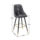 Livingandhome Contemporary Velvet Bar Stools with Metal Legs