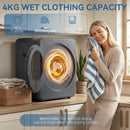 HOMCOM 800W Compact Dryer Machine, 4kg Small Vented Tumble Dryer, Grey