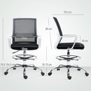 HOMCOM Draughtsman Chair, Mesh Ergonomic Drafting Chair