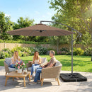 Outsunny 3(m) Banana Parasol Cantilever Umbrella Garden W/ Base Weights