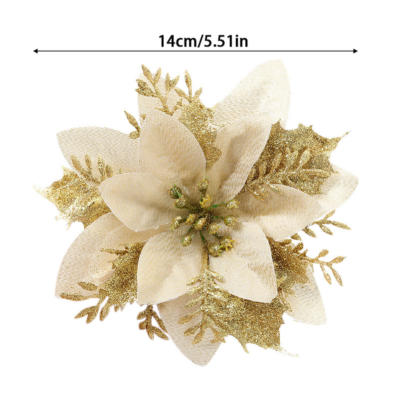 Lifeideas 24-Piece Artificial Poinsettia Christmas Tree Flowers Festive Xmas Ornaments