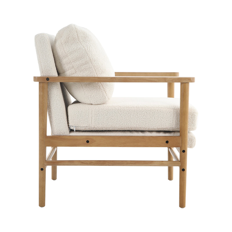Livingandhome Direct Teddy Bear Fur Wooden Armchair