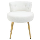 Livingandhome Teddy Fleece Dressing Table Stool with Iron Legs