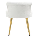 Livingandhome Teddy Fleece Dressing Table Stool with Iron Legs