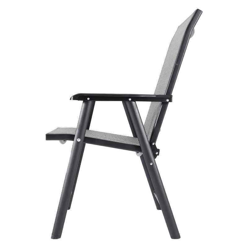 Livingandhome Metallic-Frame and Fabric Foldable Chairs Set of 4