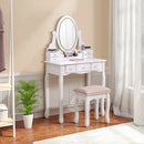 Livingandhome LED-Lighted Vanity Desk with Storage Drawers