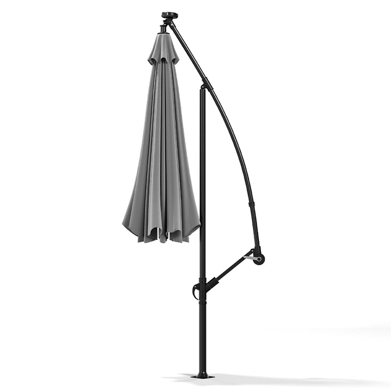 Livingandhome Outdoor 32 LED Lighted Patio Umbrella With Crank Lift System