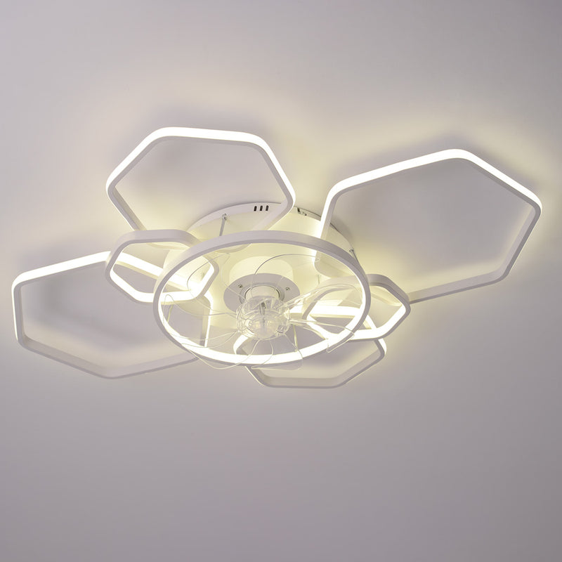 Cottonfy UK Geometrical Ceiling Mount LED Fan Light