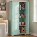 HOMCOM 172cm Wooden Storage Cabinet Cupboard With 4 Shelves Light Green